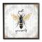 Stupell Industries Just Be Yourself Sentiment Country Charm Bee Black Framed Wall Art